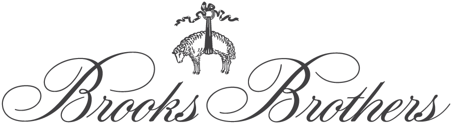 Brooks Brothers logo with golden fleece emblem and elegant script