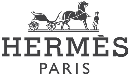 Hermès Paris logo with horse-drawn carriage and groom silhouette