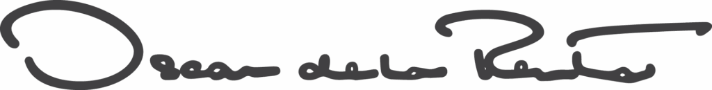 Oscar de la Renta logo in elegant, handwritten signature style.